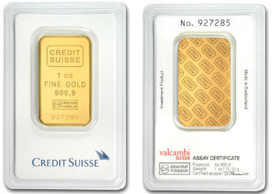 Credit Suisse 1 Ounce Gold Bar