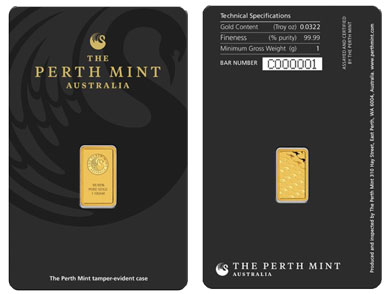 The Perth Mint's 1g Kangaroo Gold Minted Bar