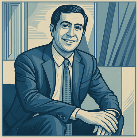 Art Deco portrait of Javier Sauma Rossie, Costa Rican attorney